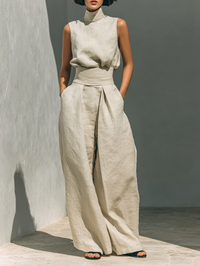 Een minimalistische set voor dames - Khaki