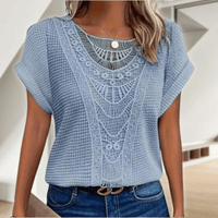 Simone | Elegant Ibiza Style Top - Sky Blue