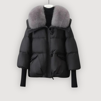 EVETTE – LUXE FUR-COLLAR PUFFER - Black