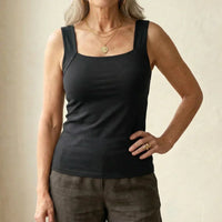 Roxanne | Built In Comfort Bra Tanktop - Black