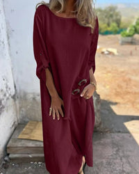Isabelle | Relaxed Linen Blend Set - Red