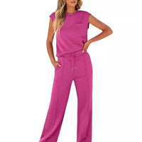 KAIYA – Casual Summer Lounge Co-Ord - Rose Red