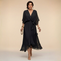 Monica | V-neck dress - Black