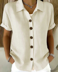 Gracie™ | Relaxed Short Sleeve Women’s Shirt - Cream