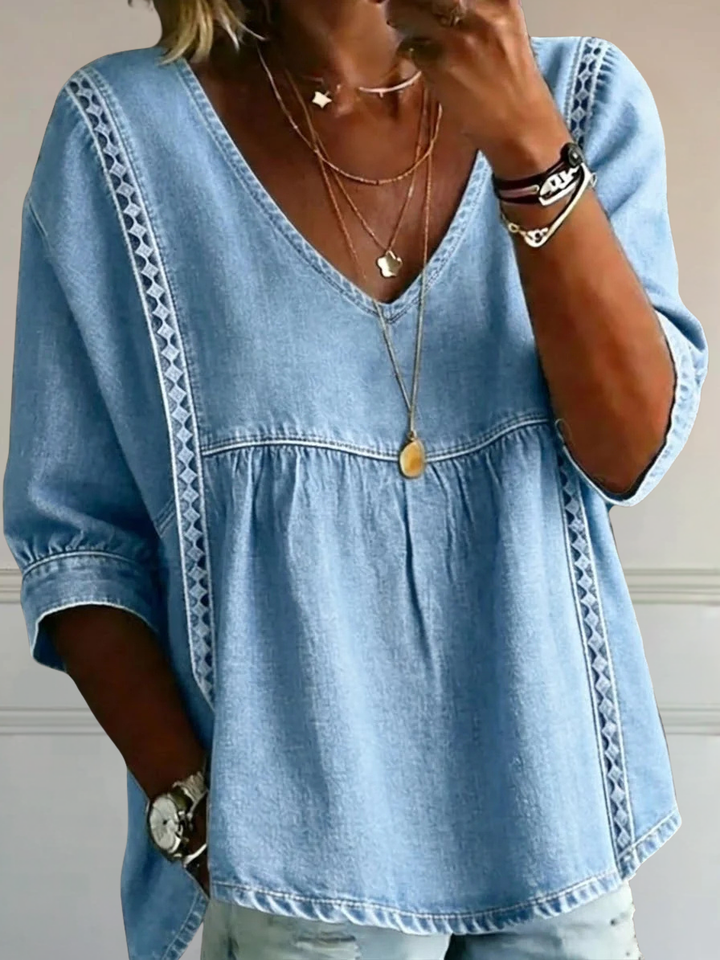 SOPHIE™ | Relaxed Cotton V-Neck Top