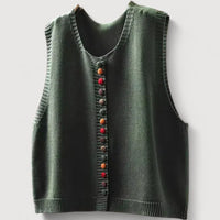 ALINA | Classic Knitted Vest - Dark Green