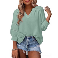 GIANNA™ - Casual Elegant Lantern Sleeve Summer Blouse - Green