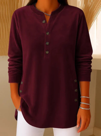 Meredith™ | Classic Crew-neck Pullover - Burgundy