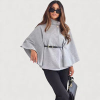 ALIYA – ELEGANT CAPE JACKET - Grey