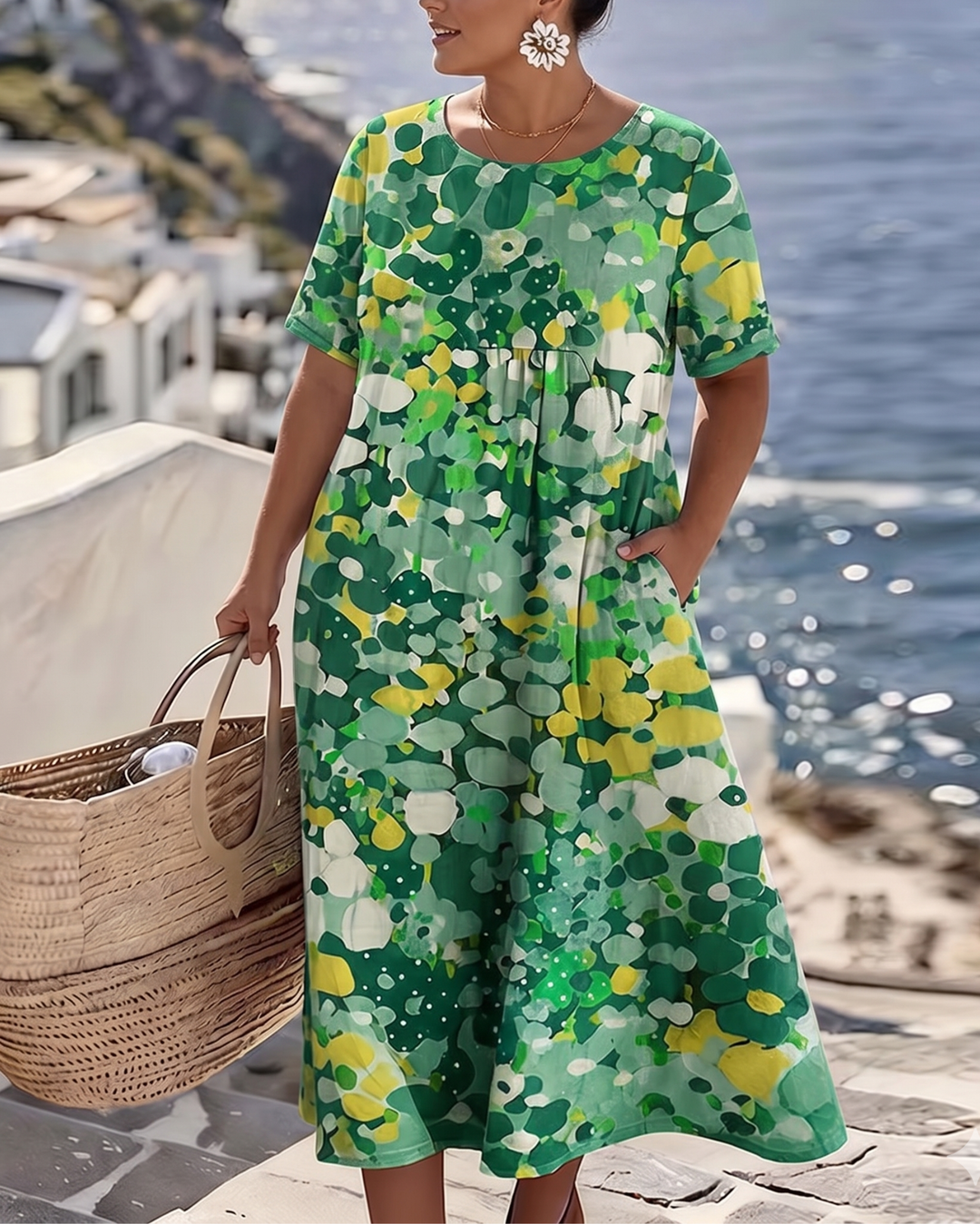 ELENA™ - ELEGANT FLORAL SUMMER MIDI DRESS (Restocked)
