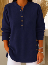 Eden | Button Henley Tunic - Navy