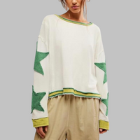 PETIT™ - Casual Summer Loose Long-Sleeve Streetwear Top - Green White