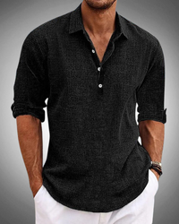Michael | Refined Button-Front Classic Shirt - Black