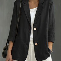 Margaret – Casual Cotton Blazer - Black
