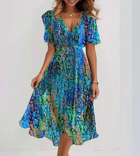 Sapphire | Breezy Blue Midi Dress - Multicolor
