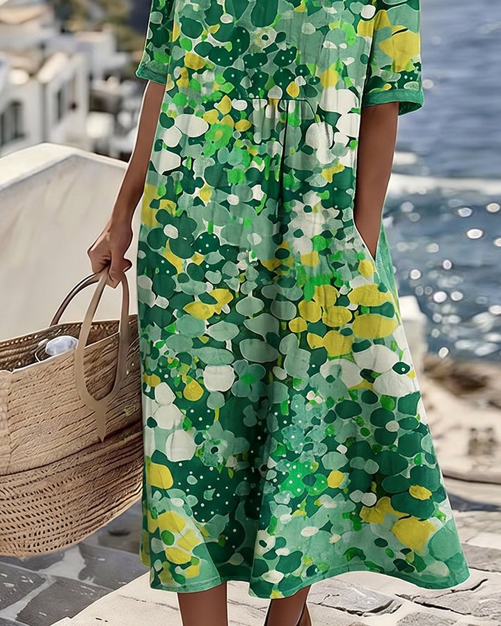 ELENA™ - ELEGANT FLORAL SUMMER MIDI DRESS (Restocked)