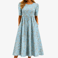 Seaside Mosaic Pocket Maxi Dress - S