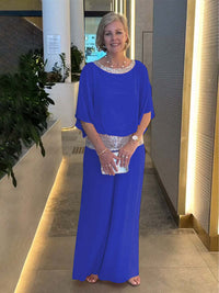 Nessa™ Classy Elegant Set | Relaxed Top and Wide-Leg Trousers - Blue