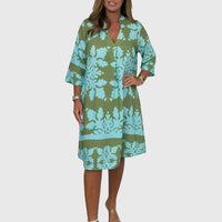 Daisy | Elegant Spring Dress - Blue/Green