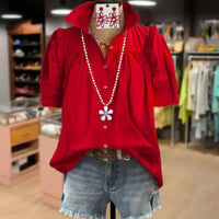 AMARIS™ - Sophisticated Button-Up Vintage Blouse - S