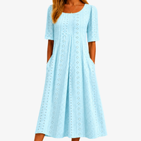 Skylight Grace Eyelet Pocket Midi Dress - S