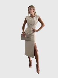 Lula™ | Elegant Dress - Beige
