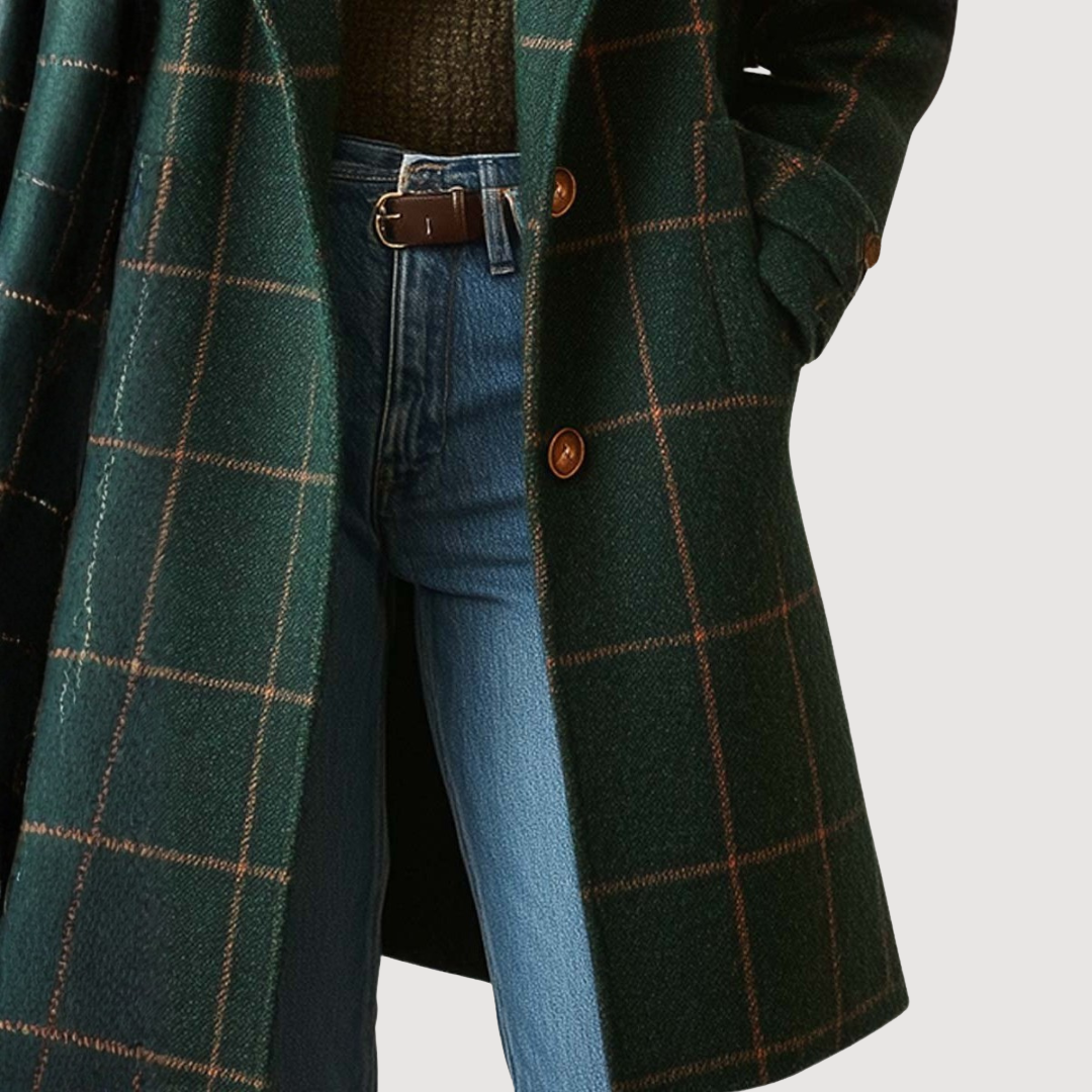 Manteau De Campagne Shire Classic Femme UK 14 - Tweed Vert, Laine - Très Bon état
