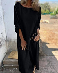 Isabelle | Relaxed Linen Blend Set - Black