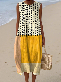Leah™ Polka Colorblock Midi Dress - Multicolor