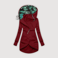 ELLE – COSY HOODED JACKET - Burgundy
