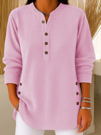 Eden | Button Henley Tunic - Pink