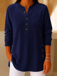 Meredith™ | Classic Crew-neck Pullover - Dark Blue