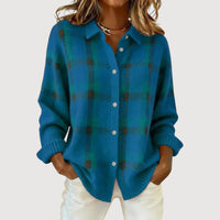 Fiora – Cosy Knit Shirt for Cold-Day Comfort - Blue