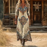 Evelyn | Vintage-Inspired Long Sleeve Casual Dress - Multicolor