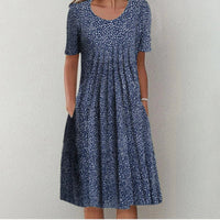 Gigi™ | Cotton Tummy Coverage Dress - Blue Dots