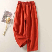 Soft Linen Pants - Orange