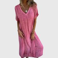 Fiona™ – Elegant Lightweight V-Neck Dress - Pink