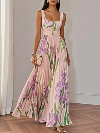 Zelma™ | Pleated Chiffon Maxi Dress - Pink