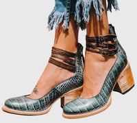 Nina™ | Elegant and Comfortable Heels - Green snake