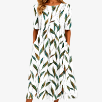 Willow Meadow Botanical Pocket Midi Dress - S