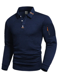Aaron™ | Classic Polo Shirt with Sleeve Pocket - Navy Blue