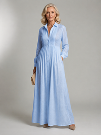 Lioren | Soft Flow Maxi Dress - Light Blue