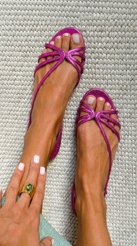 Sandra - Golden Summer Elegance Sandals - Purple