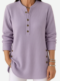 Harperly – Long Sleeve Solid Knit Sweater - Soft Lavender