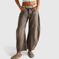 Rain | Comfortable Wide-Leg Pants - Dark Grey