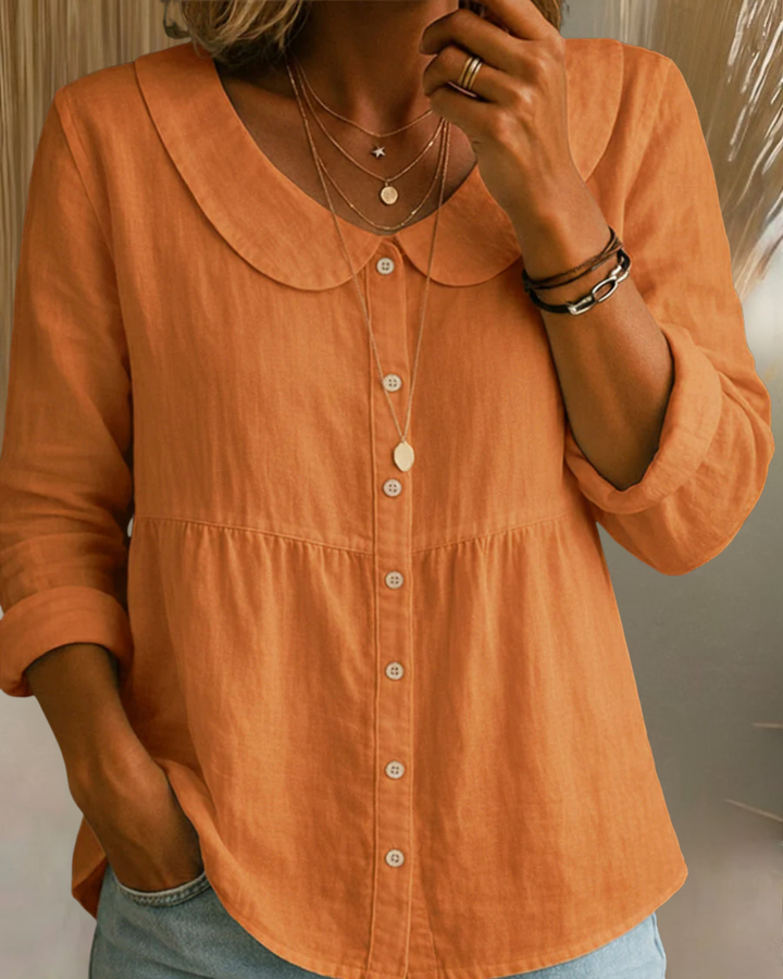 Arlira | Soft Linen Blouse with Peter Pan Collar