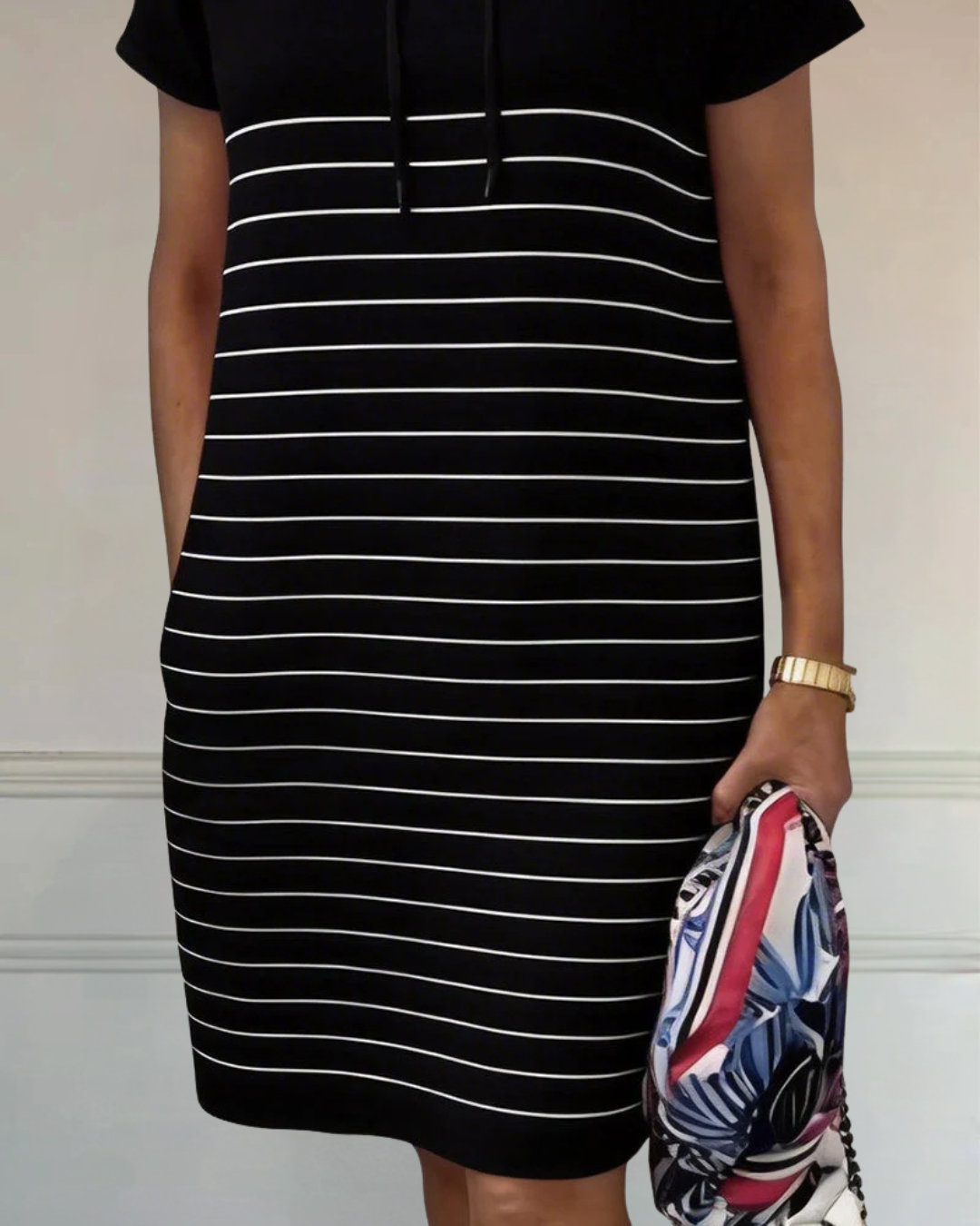 Gavellea | Comfortable Striped Hooded Dress