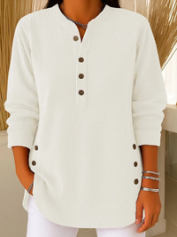 Eden | Button Henley Tunic - White