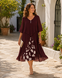 Odette | Layered Maxi Dress - Red