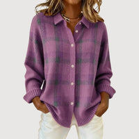 Fiora – Cosy Knit Shirt for Cold-Day Comfort - Purple